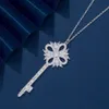 Ism Designer T Series Key Necklace V Gold Full Diamond Snowflake Pendant Simple and Style Sweater Chain Ti&co Fashion Necklace