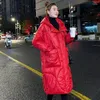 Frauen Unten Mit Kapuze Baumwolle Gefütterte Jacke Winter 2023 Mittel Lange Knie Über Parka Mantel Koreanische Mode Helle Gesicht Outwear