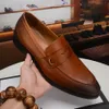 2 Style Luxurious Designer Men Dress Shoes Genuine Leather Black brown Moccasins Business Handmade Shoe G Formal Party Office Wedding Men Loafers Shoes Size 38-46