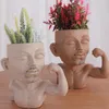 Vases Modern Face Planter Pot Lightweight Muscle Men Funny Flower Cultivate Plant