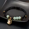 Charm Bracelets Year Lucky Zodiac Jade Bracelet For Women Handmade Red Black Rope Beaded Birthday Friends Luck Gifts