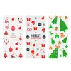 Present Wrap 25st Plastic Christmas Candy Påsar Santa Claus Elk Sweet Treat Xmas Year Biscuit Packaging
