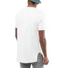 Herr t skjortor herrar överdimensionerad skjorta fast färg män kort ärm casual t-shirt rund hals hip hop streetwear male tshirt longline tee