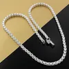 Chains Classic 4MM Box Chain 925 Sterling Silver Necklaces For Woman Men's Charm Jewelry Fashion Charms Party Christmas Gifts