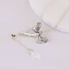 Catene Autentico argento sterling 925 scintillante libellula sognante collana di moda adatta per donne regalo di fascino con perline gioielli fai da te