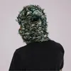 Cykelkapslar masker hiphop balaclava nödställda stickade full ansikte skidmask kvinnor utomhus kamouflage fleece fuzzy beanies män hatt 231124