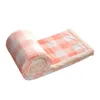 Plaid Blankets 130*150cm Kids Lattice Sherpa Swaddling Double Layers Lamb Wool Flannel Blanket Winter Couch Fuzzy Bedding Home Textiles Q772