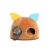 Kennele Pióry Cat Bed Cave Wygodne części zamknięte hodowlę usuwającego Elf Elf Namiot Namiot mylny pad gniazda Pet Sleeping 231124