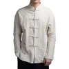 Heren casual overhemden Mode Chinese stijl Traditionele Tai Chi Katoen en Linnen Tang Pak Uniform Shirt Blouses Kleding voor heren