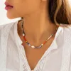 Strands Strings Koreańska moda Kolorowa urocza nasiona łańcuch Choker Naszyjnik dla kobiet barokowych symulowanych pereł z koralikami kołnierz boho biżuteria 230424