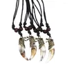 Anhänger Halsketten 1 stücke Mode Faux Wolf Fang Zahn Halskette Vintage Drachen Schmuck Für Männer Frauen Geschenke