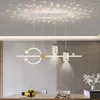 Lampy wiszące nowoczesne długie światła LED na wyspę kuchenną salon życiowy żyrandol z reflektorem nordycką lampa wisząca lampa