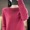 女性用セーター秋と冬のライン既製衣服カシミアセーター丸いネックプルオーバーファッションが緩んでいます