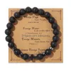 Beaded Matted Black Lava Hematite Cross Bracelet Mes Card Kraft Paper Jewelry Nce Beads Reiki Buddha Prayer Stone Yoga For Drop Delive Dhr9Z