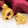 ウェディングリングXuhuang Dubai Gold Miltated Finger Ring Jewelry Wedding Party for Women Arabic African Charm Designer Copper Jewellery 231123