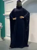 Roupas étnicas Jilbabs para Mulher Bat Wing Mangas Muçulmanas Oração Vestido Islâmico Dubai Turco Modest Outfit Ramadan Eid Abaya Hijab Robe