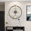 Настенные часы смотрят Nordic Style Light Luxury Minimalist No Punch Clock Living Room Домохозяйство творческая личность искусство