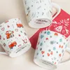 Canecas cerâmica caneca de café de natal com colher grande capacidade simples criativo café da manhã copo de leite porcelana escritório teacup drinkware