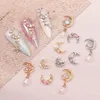 Nail Art Décorations 5pcs Haute Qualité Lune Zircon Série Charms Pendentif Or Argent Exquis Alliage De Luxe Glitter Diamant 231123