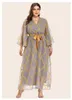 Casual Dresses V-neck Summer Long For Women 2023 Plus Size Woman Clothing Party Skirt Muslim Clothes Vestido Longo Robes Grande Taille