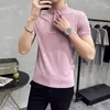 Polos Mod Mass Mężczyzna Summer Wysokiej jakości wypoczynu koszule/mężczyźni Slim Fit Pure Color Polo Tops S-5xl 5 Kolor 230424