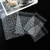Gift Wrap 100pcs Plastic Transparent Packing Cellophane Bags Polka Dot Candy Cookie Bag DIY Self Adhesive Pouch for Party 230422