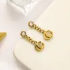 Stud Jewelry Stud 2023 Yeni Mektup Saplama Küpe 18k Altın Kaplama Elmas Sallantı Küpe Lüks Kadınlar Seviye Klasik Tasarım Premiu