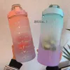 New 2 Liters Straw Plastic Water Bottle Large Portable Travel Hydro Flask Sports Fitness Cup High Value Big Fat Cup Adult Universal