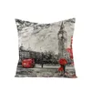 Pillow Case 2023 Luxury Lover Couple Red Pillowcase Eiffel Tower Paris Oil Painting Soft Sofa Double Bed Cushions Love River