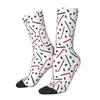 Chaussettes pour hommes Bâtons de hockey Rouge et Bleu Glace Mâle Hommes Femmes Bas d'hiver Hip Hop