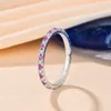 Anello solitario CHARMING 1 5mm D Color 925 Sterling Silver Pink Sapphire VSS1 Sparkling Diamond Pure 18K Gold Wedding Band 230424