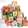 Juldekorationer 24 st 24 -dagars advent kalendrar Box Present Packing 2024 under trädpaketets hemårsdekor