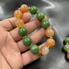 Strand Buntes Achat-Armband für Damen, 14 mm, exquisite Multi-Saphir-Jade