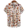 남자 캐주얼 셔츠 하와이 3D 프린팅 꽃 셔츠 여름 독특한 섹시한 드레스 패션 거리 짧은 슬리브 상단 플러스 사이즈 의류 5xl