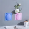 Vaso de flores de silicone mágico removível pendurado na parede vaso pegajoso reutilizável vaso de flores cozinha janela de parede casa decor233j