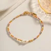 Enkelbanden creatief ontwerp natuurlijke zoetwater parel parel kralen snaar enkelband voor vrouwen 18k goud roestvrij staal kleurrijke kralen sieraden