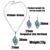 Chains Necklaces For Woman Vintage Thai Silver Leaf Shape Turquoise Necklace Earrings Fashion Jewelry Set Personalized High Quality