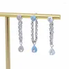 Dangle Earrings Sparking 5A Cubic Zirconia CZ Link Chain Tassel Drop Earring Geometric Round Waterdrop Enamel Charm Fashion Women Jewelry