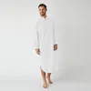 Vêtements de nuit pour hommes Musulmans Vêtements Islam Robes Mode Kaftan Pakistan Caftan Arabie Saoudite Thobe Marocain Dubaï Musulman Boutonné Solide