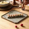 Piatti Piatto in ceramica giapponese Inchiostro Texture Decorativa Sala da pranzo Tavolo da sushi Desktop Sashimi Piatto Stoviglie da cucina per la casa