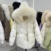Women's Real Raccoon Fur Short Puffer Jacket Women 90% Duck Down Coat Huge Hooded Winter Thicken Female Feather Parkas 231123