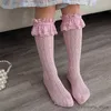 Chaussettes enfants fille amour coeur Jacquard enfant en bas âge princesse dentelle florale Style évider chaussette Sox 4-12T