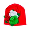 Chapéus 12pcs meninas garotas de algodão macio chapéu de gorro infantil infantil larres flores berçário malha tampa de cabeça chiristmas presentes dhttm