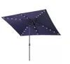 6.5 ft. x 10 ft. 직사각형 시장 안뜰 우산 및 태양열, 26 개의 LED 조명, 푸시 버튼 틸트, 크랭크의 크랭크