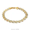 Link Bracelets Men's Jewelry High Quality Gold Color Two Tones Curb Cuban Chains Bangles &Bracelets Men