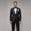 Garnitury męskie formalne szal lapel jeden przycisk dla mężczyzn Klasyczny czarny 2 -częściowy blezer z spodniami moda PROM Bankiet ślub Tuxedo