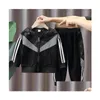 Conjuntos de roupas Baby Boy Case Conjunto Reflexivo Designer de Designer Boys Fashion Boutique Autumn 90140cm Childrens Tracksuits Roupas Drop Dhedi