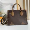 حقيبة حمل أعلى مصمم#45039 Womens كبيرة السعة المحمولة حقيبة Mommy Bag Classic Print Underarm حقيبة كتف عتيقة أنيقة