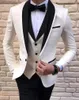 Ternos masculinos terno 3 peças fino ajuste xale lapela baile smoking casamento noivos jaqueta colete calças pretas em blazers masculino