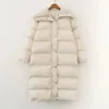 Women's Down Parkas 2023 Women Winter Fur Collar coat Stylish Thick Warm Long Black Ivory Grey 231123